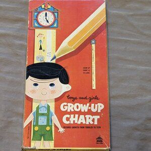 Vintage 1950s Boys and Girls Grow-up Growth Chart H G Games and Toys